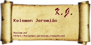 Kelemen Jeremiás névjegykártya